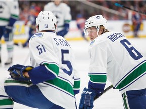 Troy Stecher has been in daily contact with Brock Boeser.