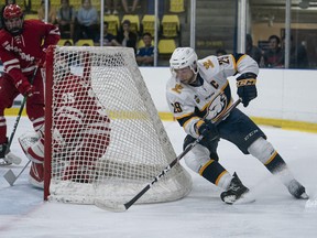 Jerret Smith and the UBC Thunderbirds take on the University of Wisconsin Badgers during exhibition hockey action at UBC in September.