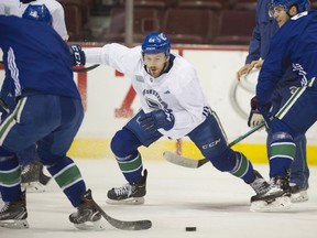Vancouver Canucks' winger Tyler Motte made his mark last season by leading the NHL team in hits.