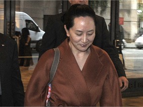 Huawei executive Meng Wanzhou leaves her disclosure application hearing at B.C. Supreme Court in Vancouver on Monday, Sept. 23, 2019.