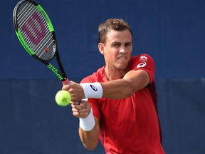 Vasek Pospisil in action at the U.S. Open tennis tournament last month.