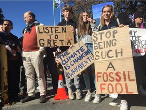 Global Climate Strike demonstrators arrive at Vancouver City Hall one Sept. 27, 2019 to demand leaders take more action to combat the climate crisis. The B.C. Civil Liberties Association wants to hear from groups that felt that their voice on climate change and other issues was silenced because of election laws.