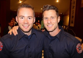 Vancouver Firefighters Scott Rose and Michael Varga’s Fire in the Kitchen dinner package was a coveted auction item which eventually sold twice adding $12,000 to the final tally. Photo: Fred Lee.