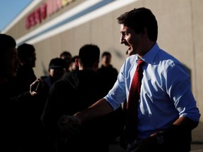 Liberal Leader Justin Trudeau is seen during an election campaign visit to Toronto October 9, 2019.