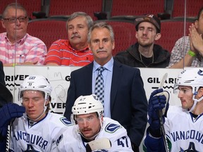 Willie Desjardins during his bench-boss days with the Vancouver Canucks. He's back in the Lower Mainland today with his Medicine Hat Tigers as they take on the Vancouver Giants at the Langley Events Centre.