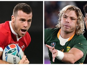 Wales play South Africa in a Japan 2019 Rugby World Cup semi-final match in Yokohama on Oct. 27.