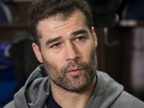 Patrick Marleau speaks to media in Toronto.