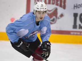 Vancouver Giants' Cole Shepard practises at the Ladner Leisure Centre on Oct.16.