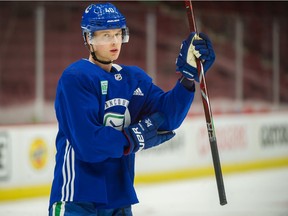 Elias Pettersson was lauded for his best game of the season on Sunday in New York.