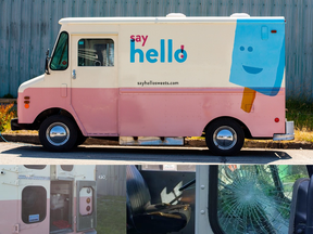 A local vegan ice cream truck was hit by thieves on Sunday in Vancouver, resulting in smashed windows, a stolen generator and more than 100 ice cream bars.