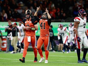 Kicker Sergio Castillo, right, has opted out of his contract with the B.C. Lions in the wake of the CFL season's cancellation. He's hoping to land an NFL gig in the meantime.