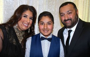 The Gill family — Kam, Jayden and Pamaljit — shared with attendees the tremendous care they received at B.C. Children’s Hospital to manage their son’s type 1 diabetes. Photo: Fred Lee.