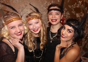 Dancers Mikela Vuorensivu, Teighan Hauff, Andrea Isea and Roya Pishvaei had partygoers all in a flap doing the Charleston, Fox Trot and other cool dances of the 1920s. Photo: Fred Lee.