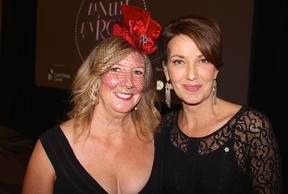 Event co-creator Lisa Brennan thanked CBC On the Coast radio host Gloria Macarenko for emceeing her 15th consecutive 65 Roses Gala. Photo: Fred Lee.