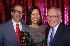 VISION QUEST: Event chair Rob Simmons, Comic Vision founder Ann Morrison and Fighting Blindness Canada chair Doug Earle were all smiles following the successful night of laughs and fundraising. Photo: Fred Lee.