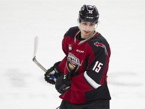 Winger Holden Katzalay made his Vancouver Giants' debut on Saturday at the Langley Events Centre. Photo: Gerry Kahrmann/Postmedia