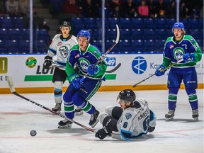 The Vancouver Giants acquired Swift Current Broncos' winger Joona Kiviniemi, above, in a WHL trade on Tuesday.