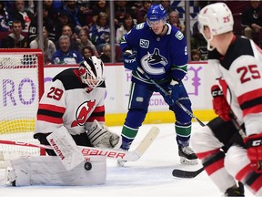 Mackenzie Blackwood backstopped a 2-1 win over the Canucks on Sunday afternoon.