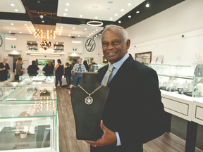 Ken Selvaraja, owner of Lanka Jewels, holding a starfish necklace that was created in honour of his late wife Sandra, who passed unexpectedly in May 2018.