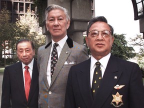 Three of the veterans who helped bring about major changes for Canada's Chinese community, Roy Mah, Doug Jung and Herb Lim (left to right).