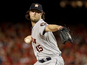 Gerrit Cole, the Houston Astros power pitcher who struck out 326 to lead the Major Leagues in 2019, has signed with the New York Yankees in a reported nine-year, $324 million deal. WASHINGTON, DC - OCTOBER 27:  Gerrit Cole #45 of the Houston Astros delivers the pitch against the Washington Nationals during the first inning in Game Five of the 2019 World Series at Nationals Park on October 27, 2019 in Washington, DC.