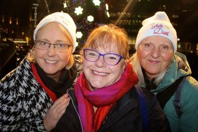 Judges Morna Edmundson, Heather Deal and Kathie Marteinsson had the difficult task of selecting this year’s choral winners. Photo: Fred Lee.