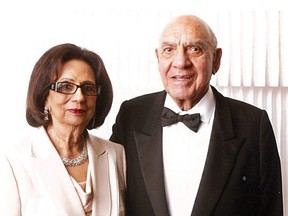Terminal Forst Products founder Asa Johal and wife Kashmir celebrating their 70th wedding anniversary in 2018. Johal's life story is now the subject of a book by local author Jinder Oujla-Chalmers.