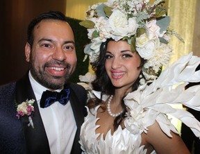 MIRACLE WORKER: Chair Manjot Hallen and Paintertainment model Isabella McKinnon welcomed 400 guests from the South Asian Community to their Garden-themed Party at the Taj Mahal. Photo: Fred Lee.