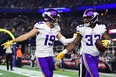 Adam Thielen (left) and Dalvin Cook should be ready to roll for the Vikings in Sunday's meaningless game against the Bears. How much they actuallyy play, however, with the Vikes locked into the No. 6 seed in the NFC, is TBD. (Photo by Billie Weiss/Getty Images)