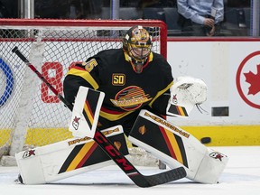 Thatcher Demko in the throwback jersey