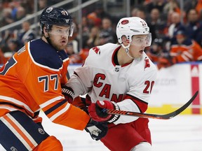 Sebastian Aho of the Carolina Hurricanes, who has 18 goals in 31 games, could draw extra attention Thursday night when his squad plays the Canucks at Rogers Arena in Vancouver.