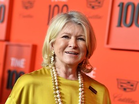 US executive Martha Stewart arrives on the red carpet for the Time 100 Gala at the Lincoln Center in New York on April 23, 2019.