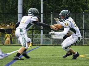 Elijah Drasyl (jersey #21) is pictured in this Instagram photo playing football with the Argyle Pipers. Drasyl died in a car crash on Saturday, Jan. 11, 2020 in West Vancouver.