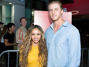 Vanessa Morgan and Michael Kopech attend the premiere of "Assassination Nation" at ArcLight Hollywood on Sept. 12, 2018 in Hollywood, Calif. (Greg Doherty/Getty Images)