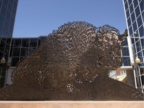 Saskatchewan artist Joe Fafard created this bison sculpture to honour the Cree language.