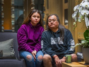 Maxwell Johnson and his granddaughter, Tori, 12, in Vancouver on Jan. 20.