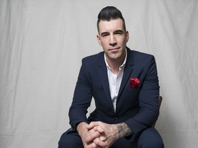 Tyler Connolly of Theory of a Deadman poses for a portrait during the 2018 Juno Awards at Rogers Arena in Vancouver on March 25, 2018.