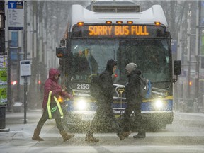 A dump of snow across Metro Vancouver on Sunday evening has caused traffic mayhem overnight and into Monday morning.