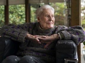 B.C. artist Gordon Smith, pictured at home in 2018, died Saturday at age 100.