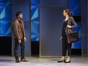 Praneet Akilla and Ellen Close star in Arts Club/Vertigo neo-noir crime drama on the Granville Island Stage until March 7. For Shawn Conner story. [PNG Merlin Archive]