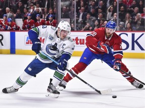 'Everybody is frustrated,' said Bo Horvat, left, the Canucks' young captain. 'We’re not getting our bounces. But you can’t let this linger and feel sorry for ourselves. No one else is. We’ve overcome droughts like this before and we’re going to do it again.'
