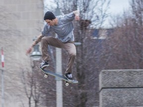 Windsor skateboarder Ryan Barron, who died following a hit-and-run in Vancouver in 2016, is seen skateboarding in downtown Windsor in 2015.