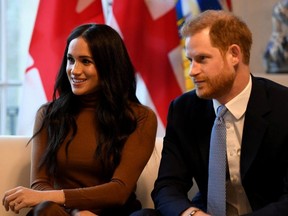 Prince Harry and his wife Meghan, Duchess of Sussex visit Canada House in London, England, on Jan. 7, 2020.