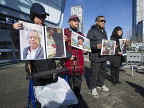 Brothers and sisters of Kyaw Din, a Burmese man who suffered from schizophrenia, speak to media about their brother who was shot and killed by police. From left to right are: Yin Yin Din, Hlashwe Din, Thant Din and Hla Myaing Din.