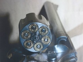 The .44 Magnum revolver used in the fatal shooting of Christopher Kwik, 40, in Vancouver on Jan.30, 2016. The photo was entered as part of a court exhibit at the sentencing of Cody David Stuiver, who pleaded guilty to manslaughter in the case. His co-accused, Gage McPake, who actually fired the gun, earlier entered his own plea to manslaughter.