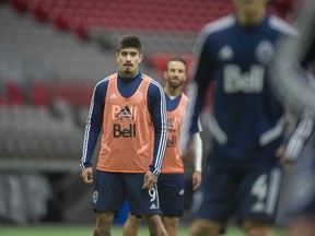 The Whitecaps practise at B.C. Place Stadium in Vancouver in February 2019. Pictured is Joaquin Ardaiz.