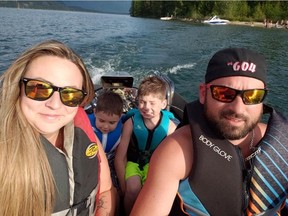 Melissa and Nicholas Trask with sons Evan and Vincent shortly before the tragic accident that took Nicholas's life on June 8, 2019.