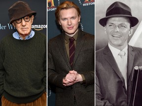 Woody Allen (L) admits in his new memoir "Apropos of Nothing" that Ronan Farrow may actually be Frank Sinatra's son.