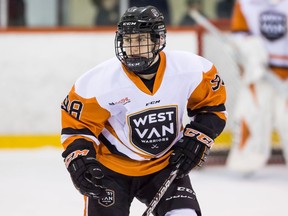 Hockey phenom Connor Bedard in action for the West Vancouver Academy Warriors.