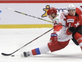 Canucks prospect Vasili Podkolzin (left) hasn't been getting much playing time lately with SKA St. Petersburg.